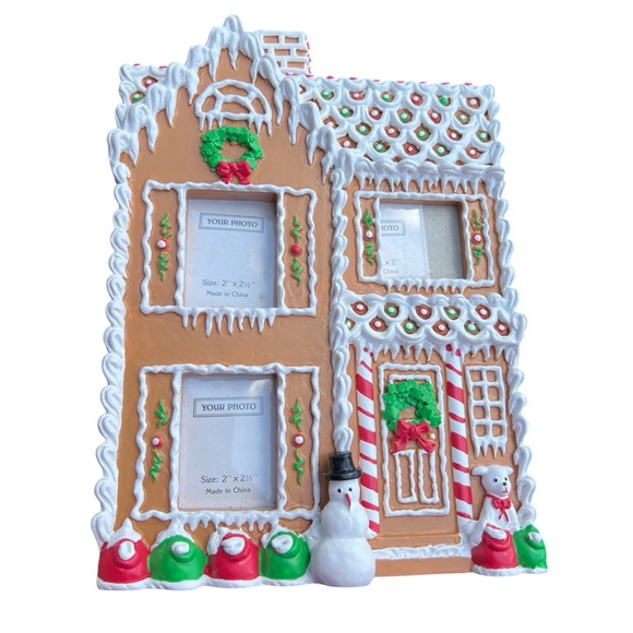 Festive Gingerbread House Photo Frame. NWT - Picture 1 of 6